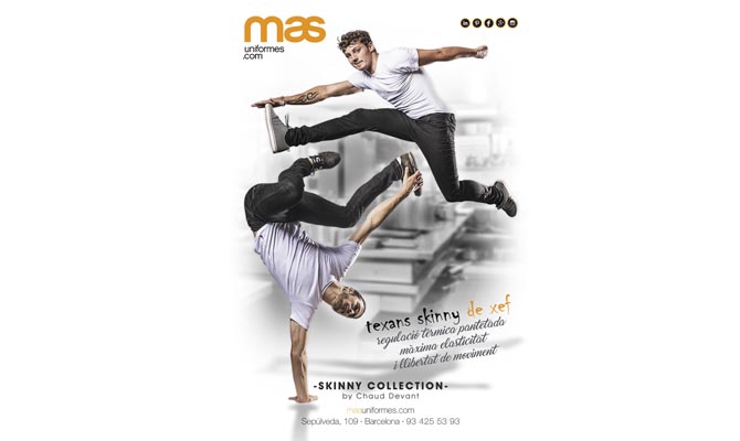Mas uniformes te presenta la seva novetat, pantalons de xef skinny