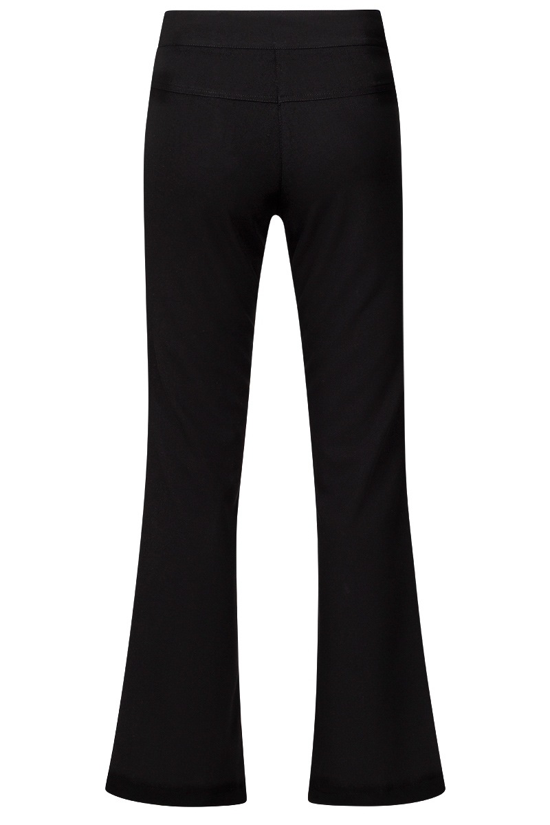 Pantalón ancho negro cintura alta con cinturón mujer