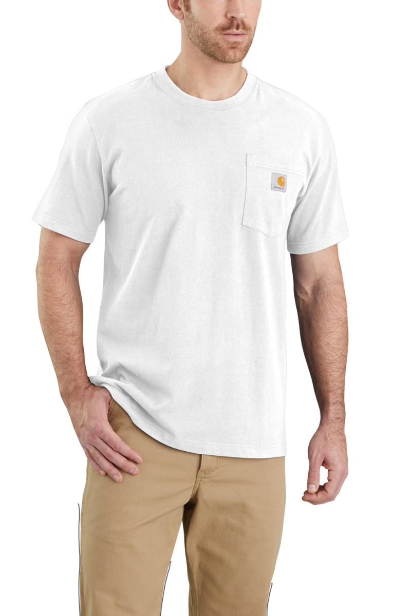 Camiseta blanca manga corta con bolsillo Carhartt