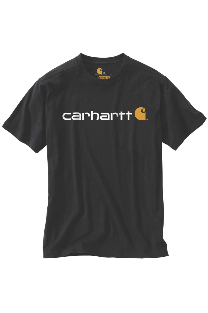 Camiseta Negra Gruesa Logo Carhartt