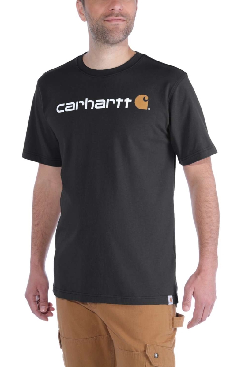 Camiseta negra gruesa con logo de Carhartt 