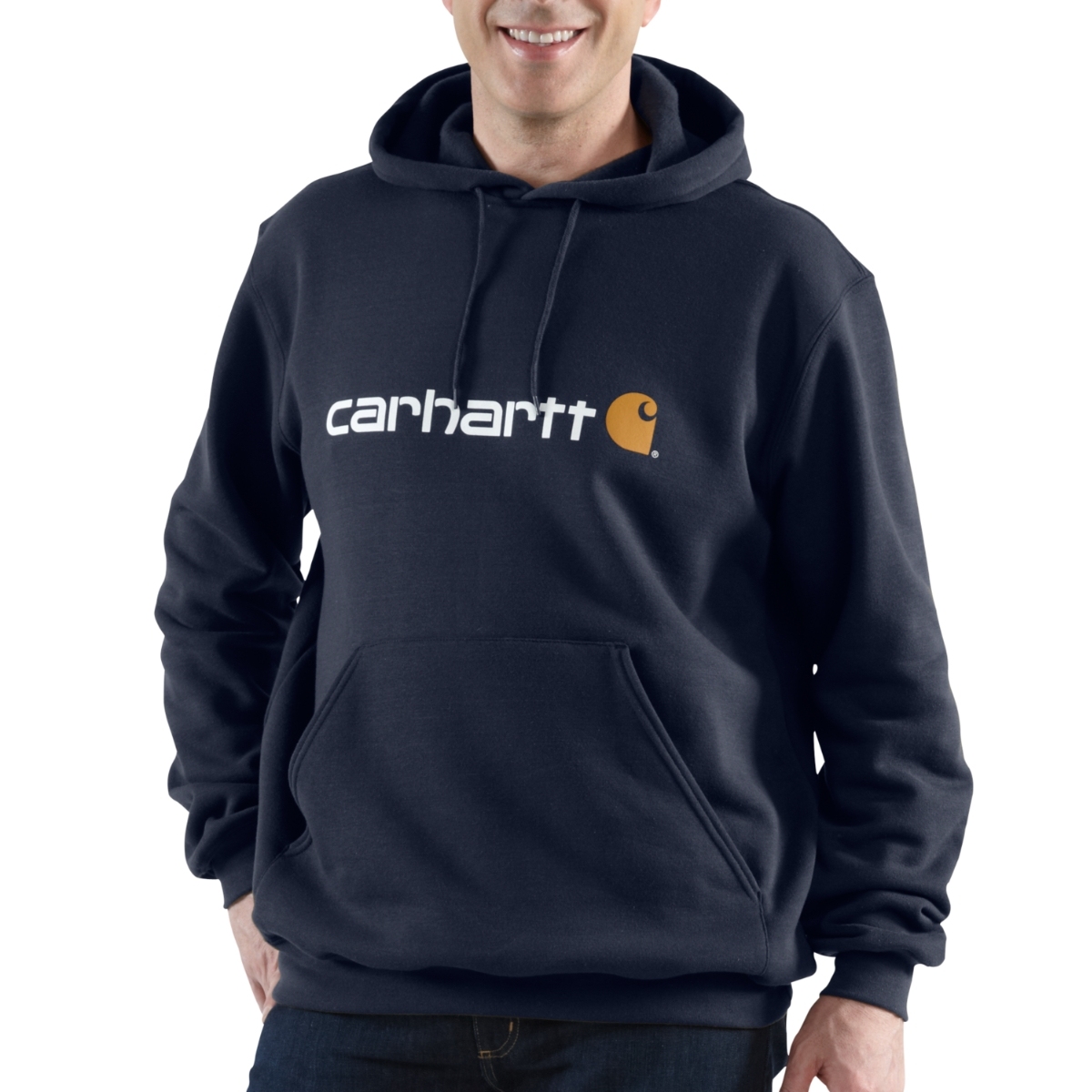 Sudadera azul marino Loose Fit Carhartt con capucha y logo