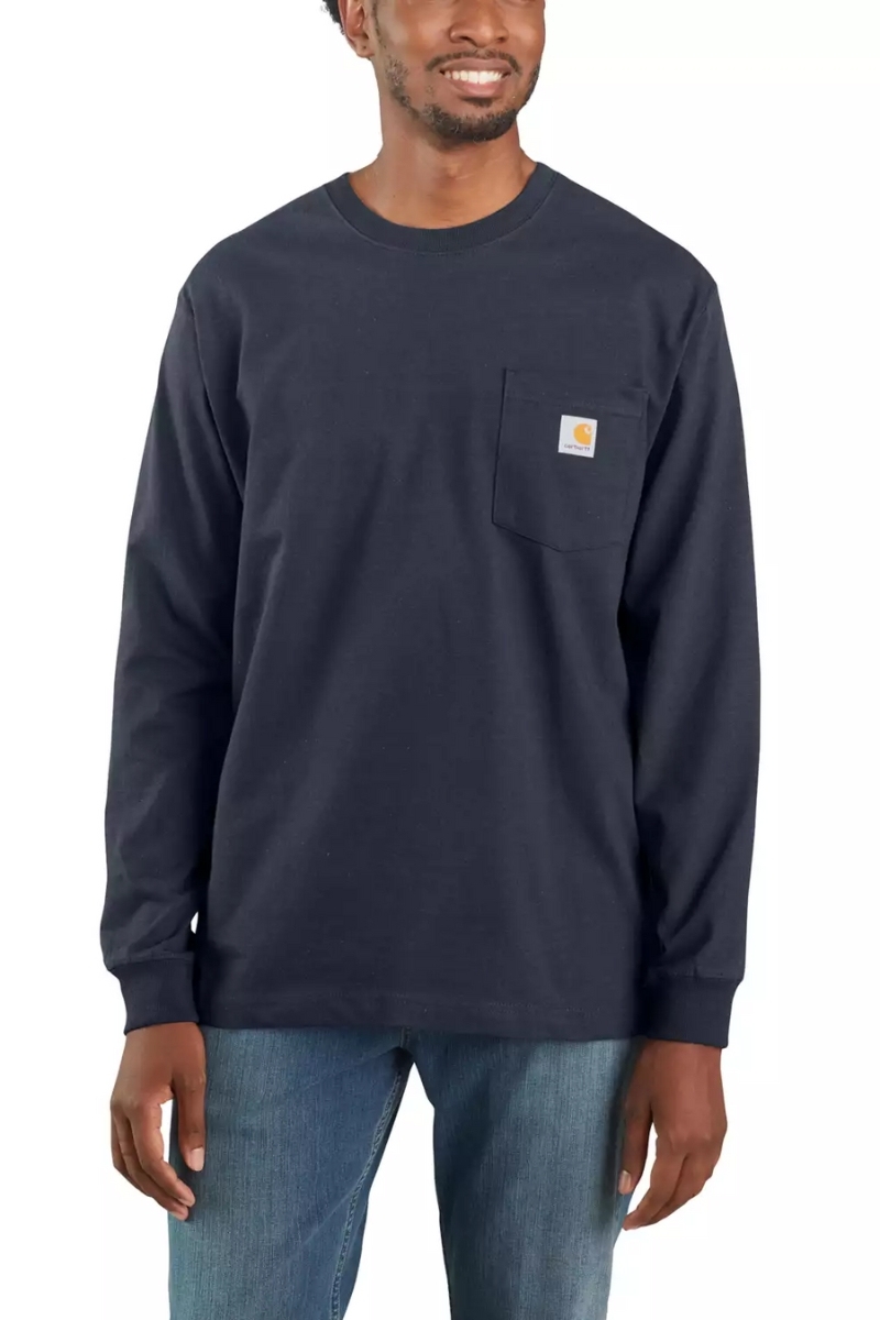 Samarreta home màniga llarga blau marí Carhartt 