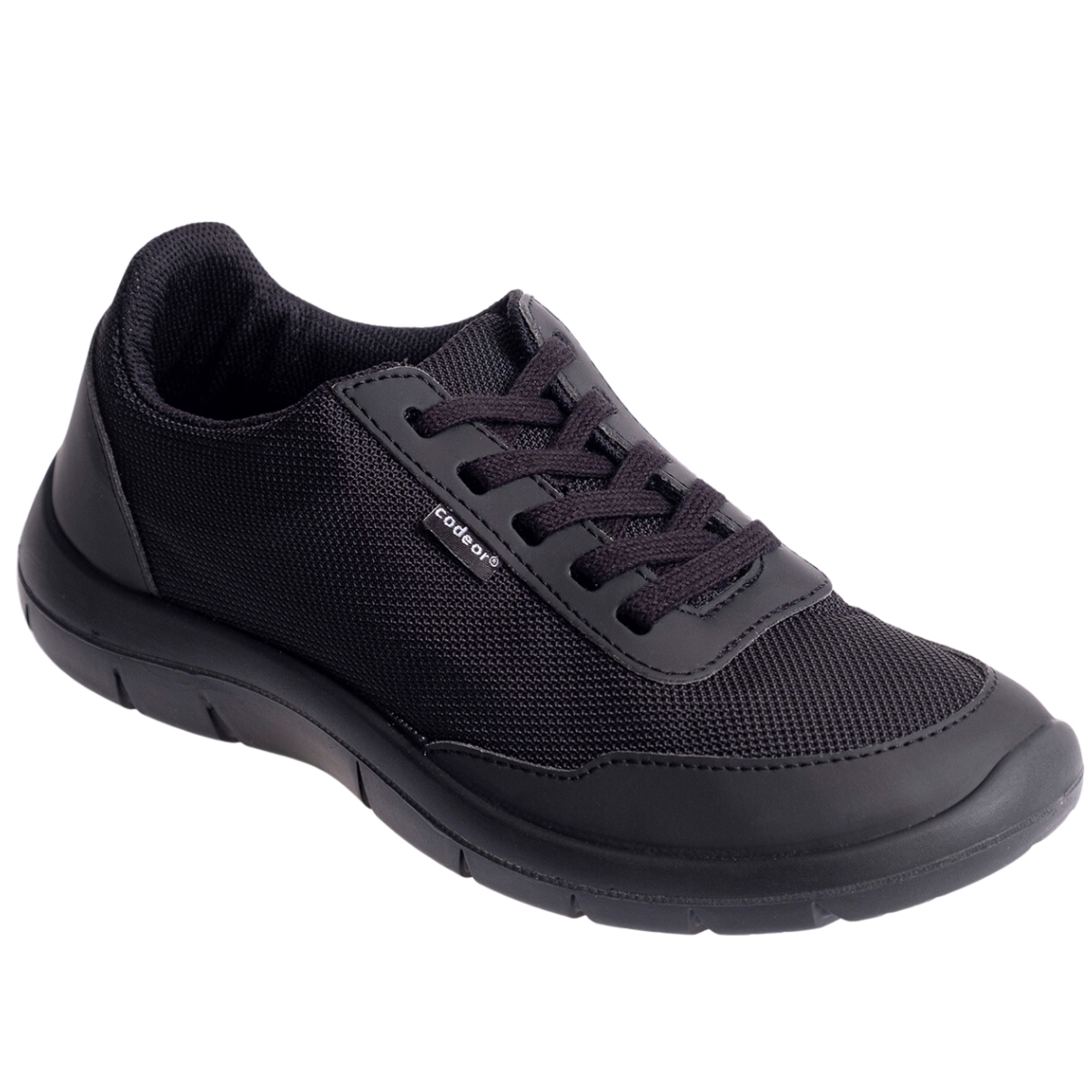 Zapato negro deportivo con tejido técnico hidrofugado