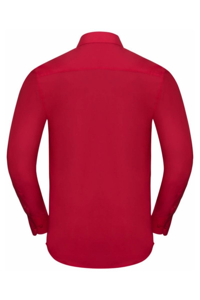 Camisa ajustada para hombre manga larga roja